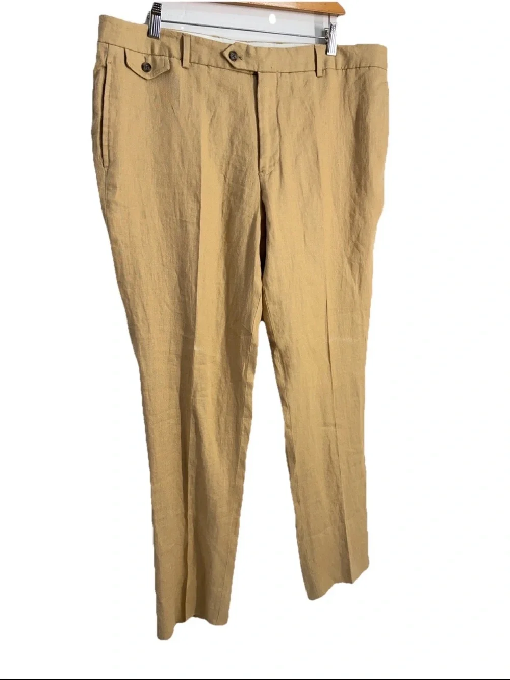 NWT Brooks Brothers Linen trousers,‎ ivory/light khaki Tan Mens W38/L32